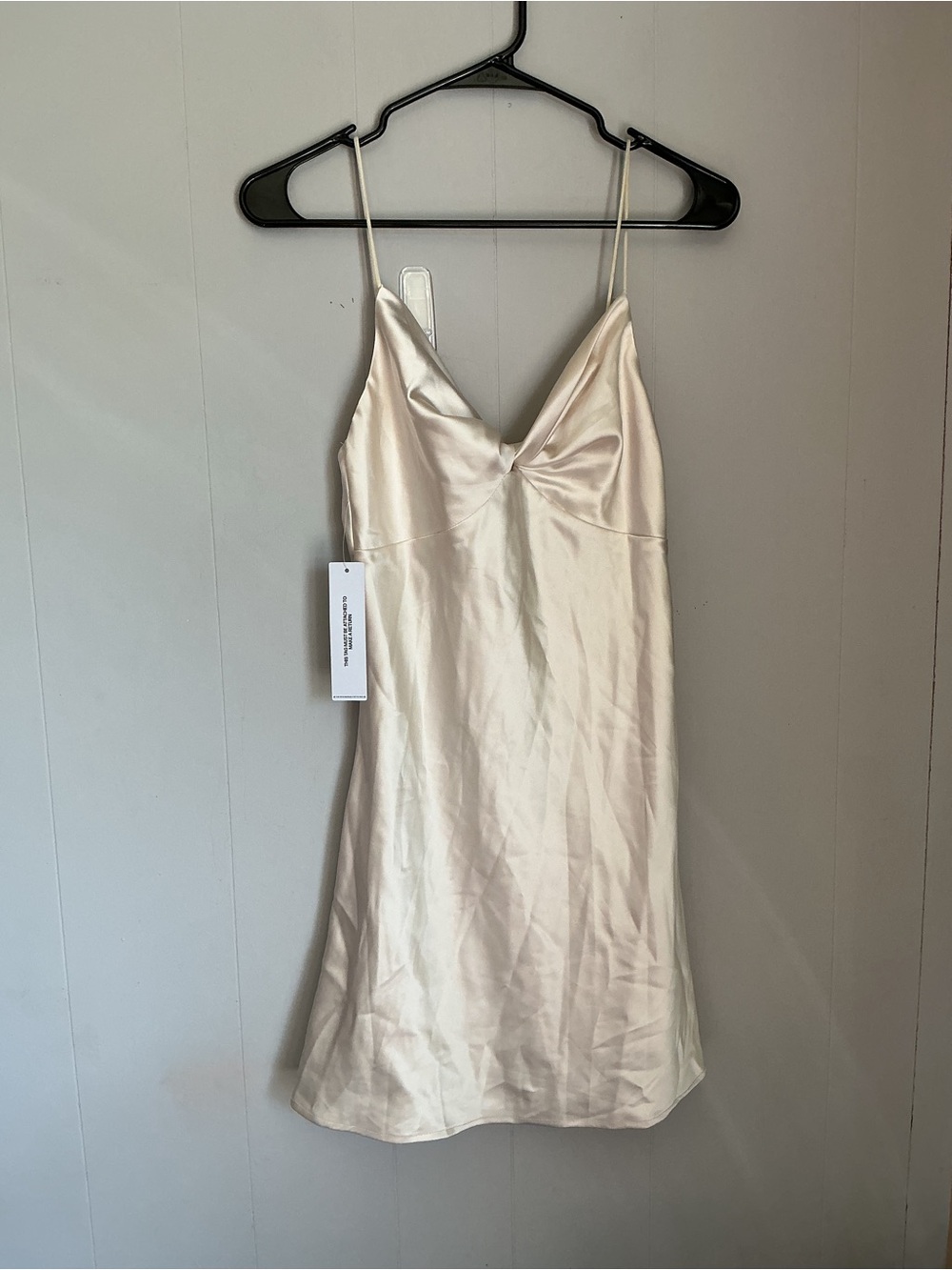 Princess Polly Silky Cream Slip Dress with Spaghetti Straps